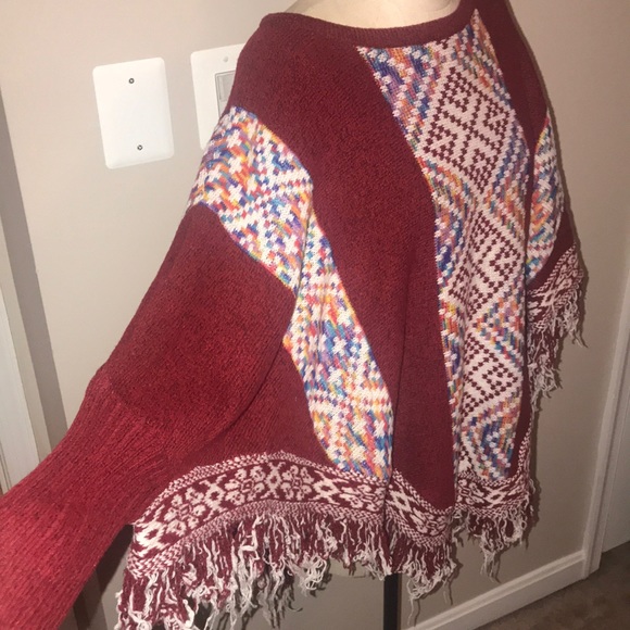 NWT AZ sleeved print poncho - Picture 4 of 6